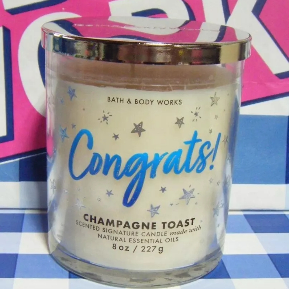 Bath & Body Works Congrats! Champagne Toast Signature Single Wick Candle